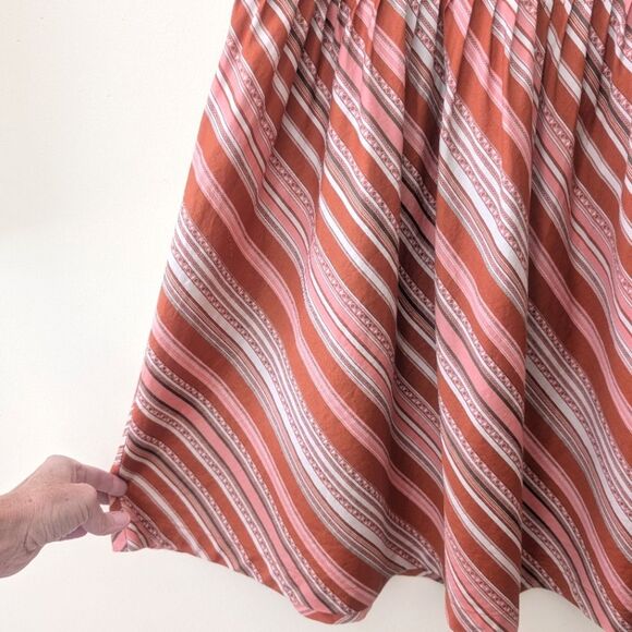 Talbots Plus Size Striped Pleated A-Line Skirt Size 14 - Picture 3 of 5